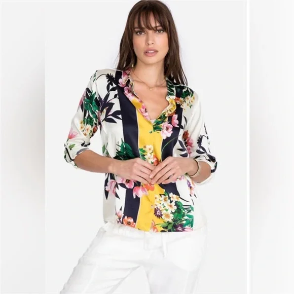 Johnny Was Andrea silk blouse Size XXS - Picture 3 of 8